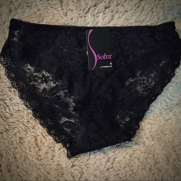 BAND NEW WITH TAGS Black Lacy SOFRA Panties small - Picture 1 of 5